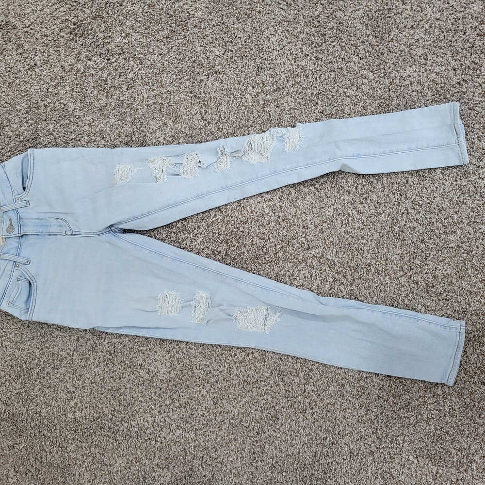 Levi's Light Blue High Rise Distressed Jeans